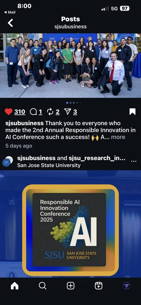 SJSU Instagram post